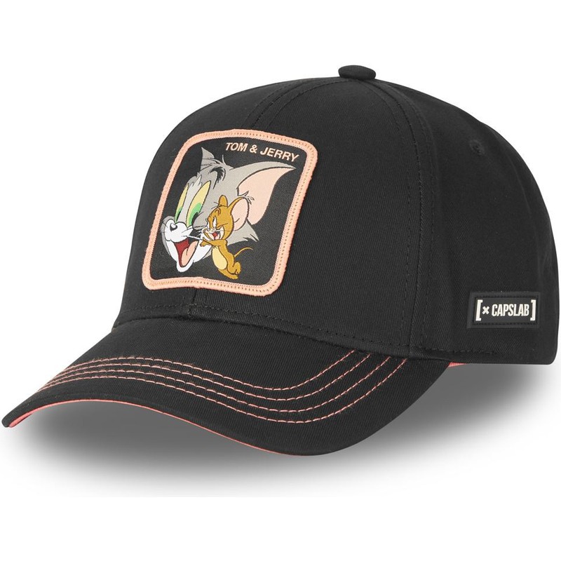 capslab-curved-brim-tom-and-jerry-tj3-looney-tunes-black-adjustable-cap