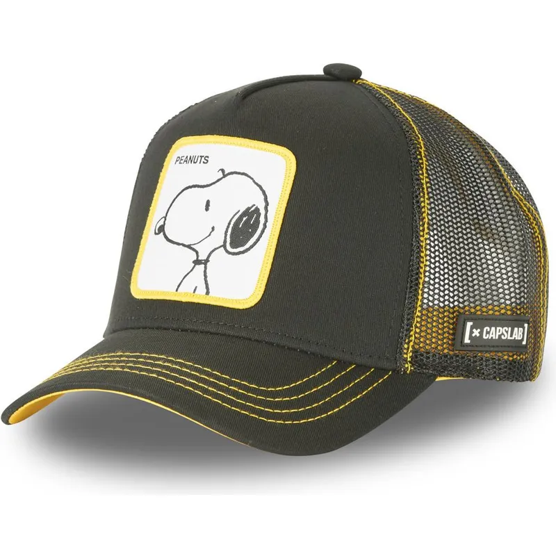 kepsar-curva-svart-snapback-snoopy-jordnotter-av-capslab