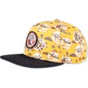djinns-flat-brim-lucky-cat-linen-yellow-and-black-snapback-cap