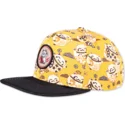 djinns-lucky-cat-linen-gul-och-svart-snapback-flat-keps