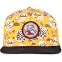 djinns-lucky-cat-linen-gul-och-svart-snapback-flat-keps