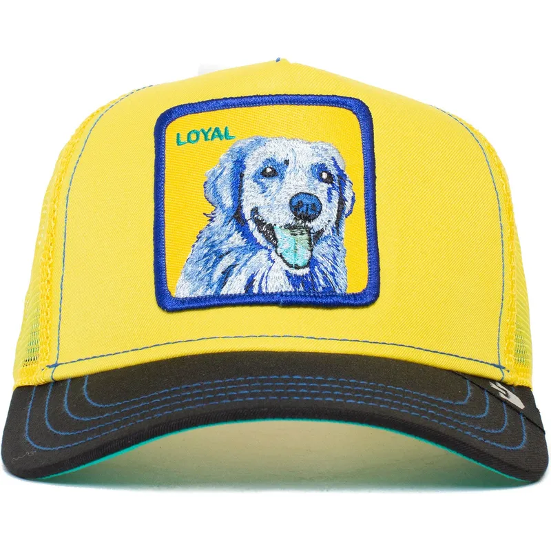 truckerkeps-gul-och-svart-hund-labrador-retriever-loyal-doggy-trip-the-farm-fran-goorin-bros