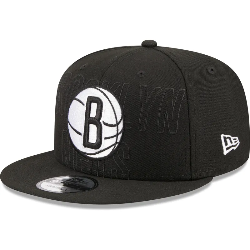 svart-platt-snapback-keps-9fifty-draft-edition-2023-fran-brooklyn-nets-nba-av-new-era