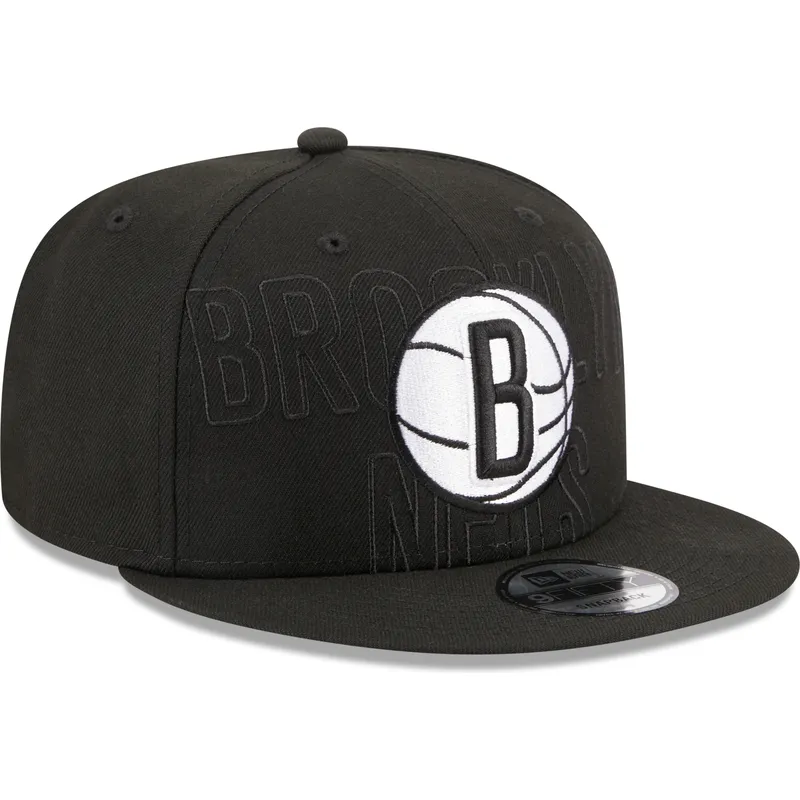 svart-platt-snapback-keps-9fifty-draft-edition-2023-fran-brooklyn-nets-nba-av-new-era