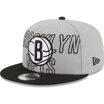Brooklyn Nets NBA 2023 Draft Edition 9FIFTY grå och svart snapback platt keps från New Era