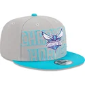 charlotte-hornets-nba-new-era-gra-och-bla-platt-keps-snapback-9fifty-draft-edition-2023