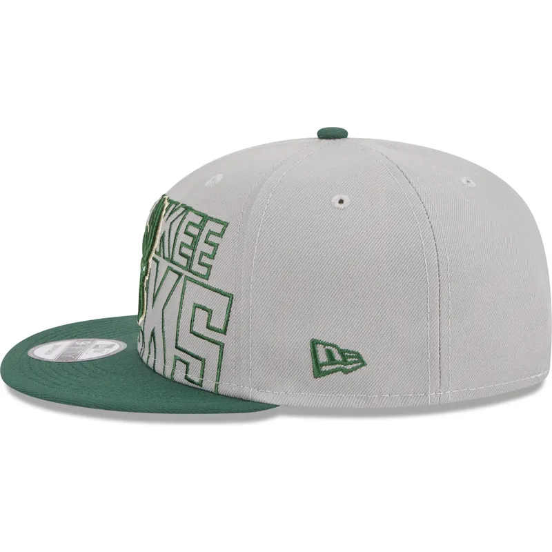 gra-och-gron-platt-keps-snapback-9fifty-draft-edition-2023-fran-milwaukee-bucks-nba-av-new-era
