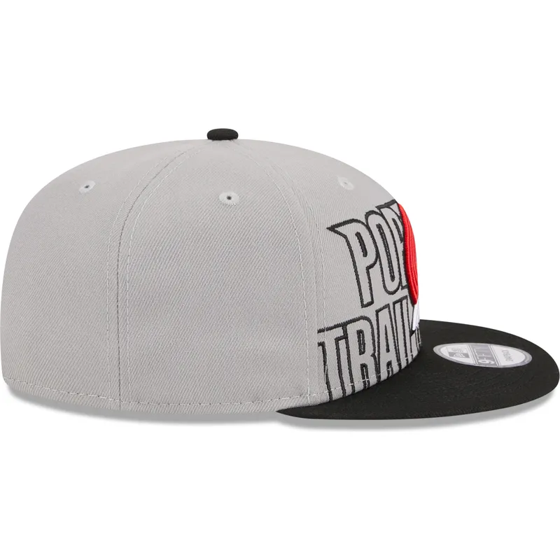 gra-och-svart-platt-keps-snapback-9fifty-draft-edition-2023-fran-portland-trail-blazers-nba-av-new-era