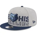 gra-och-marinbla-snapback-platt-keps-9fifty-draft-edition-2023-av-memphis-grizzlies-nba-fran-new-era