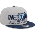 gra-och-marinbla-snapback-platt-keps-9fifty-draft-edition-2023-av-memphis-grizzlies-nba-fran-new-era