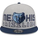 gra-och-marinbla-snapback-platt-keps-9fifty-draft-edition-2023-av-memphis-grizzlies-nba-fran-new-era