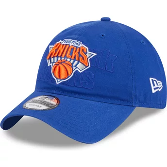 Justerbar blå böjd keps 9TWENTY Draft Edition 2023 från New York Knicks NBA av New Era
