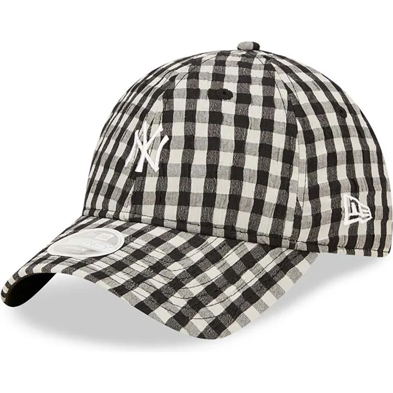 kepsar-curva-svart-justerbart-band-9twenty-gingham-fran-new-york-yankees-mlb-av-new-era