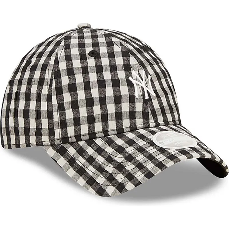 kepsar-curva-svart-justerbart-band-9twenty-gingham-fran-new-york-yankees-mlb-av-new-era