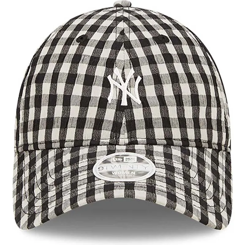 kepsar-curva-svart-justerbart-band-9twenty-gingham-fran-new-york-yankees-mlb-av-new-era