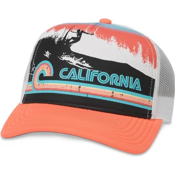 Orange snapback truckerkeps California Riptide Valin från American Needle
