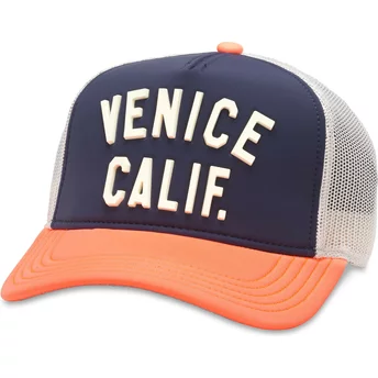 Marinblå, vit och orange truckerkeps snapback Venice Beach California Riptide Valin från American Needle