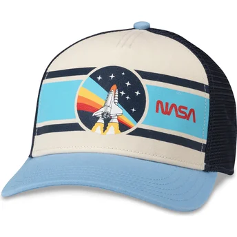 Gorra trucker beige, marinblå och ljusblå snapback NASA Sinclair från American Needle