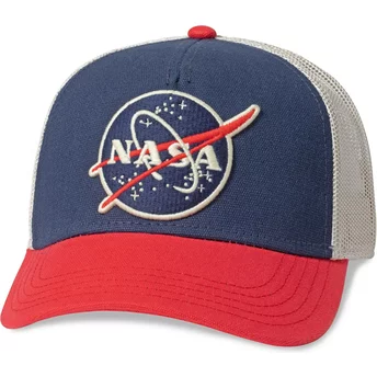 Marinblå, vit och röd truckerkeps med snapback från NASA Valin av American Needle