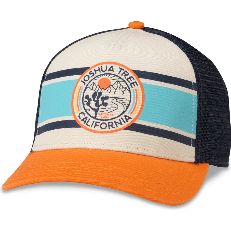 beige-marinbla-och-orange-trucker-keps-snapback-joshua-tree-national-park-sinclair-fran-american-needle