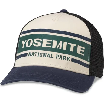 Truckerkeps beige, svart och marinblå snapback Yosemite National Park Sinclair från American Needle