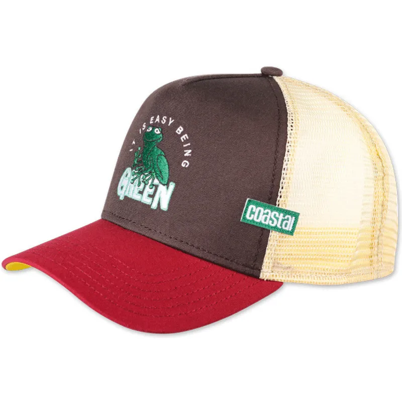 gorra-trucker-brun-och-rod-it-is-easy-being-green-hft-fran-coastal