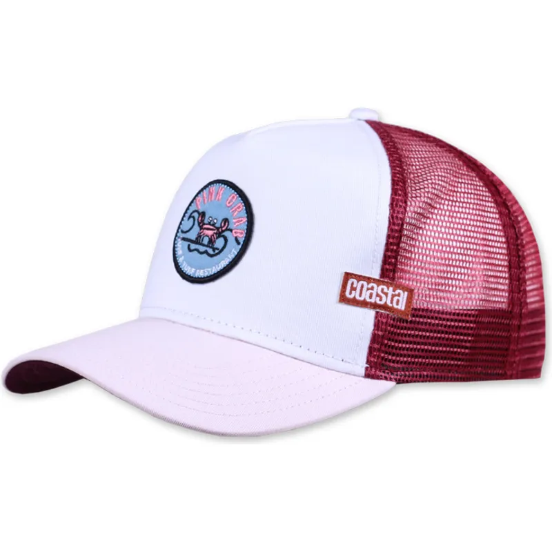 vit-rod-och-rosa-trucker-keps-pink-crab-hft-fran-coastal
