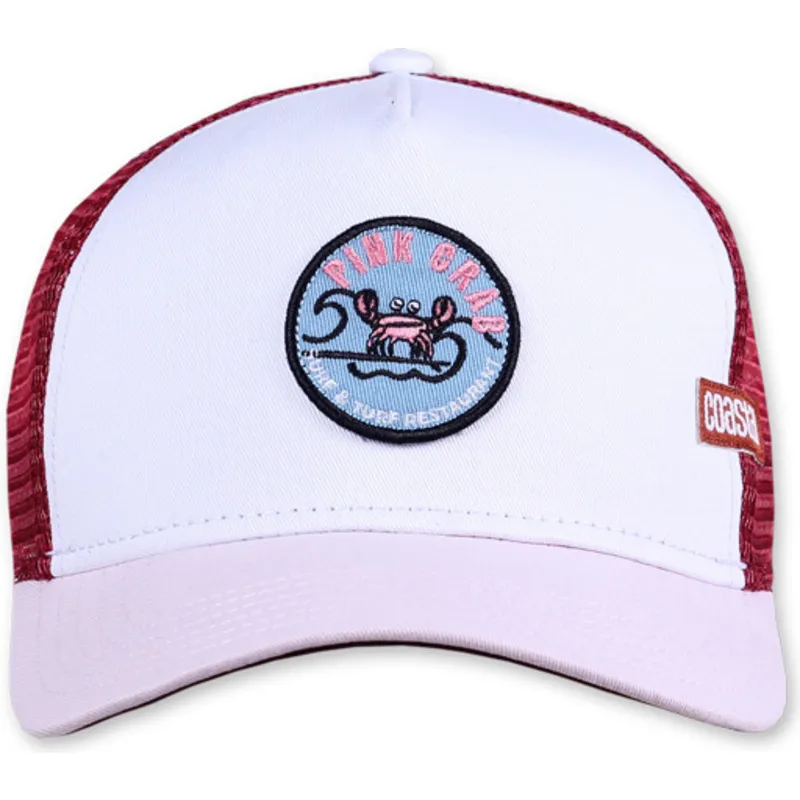 vit-rod-och-rosa-trucker-keps-pink-crab-hft-fran-coastal