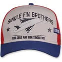 beige-rod-och-bla-trucker-keps-single-fin-brothers-hft-fran-coastal