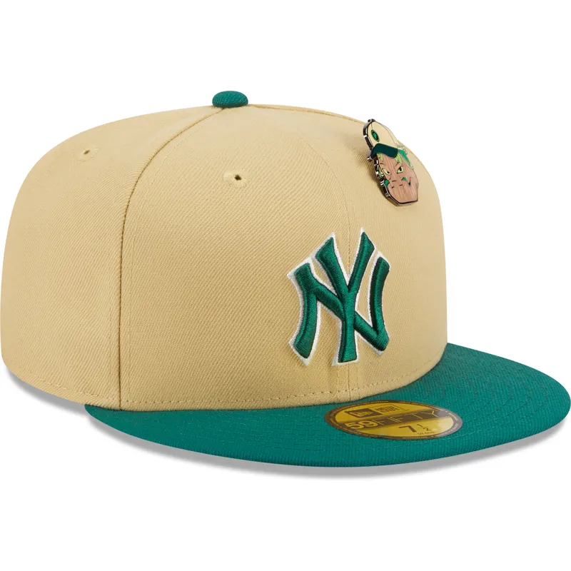platt-beige-och-gron-fitted-keps-59fifty-the-elements-earth-pin-new-york-yankees-mlb-fran-new-era