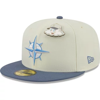 New Era Flat Brim 59FIFTY The Elements Air Pin Seattle Mariners MLB Grey and Blue Fitted Cap
