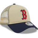 beige-och-marinbla-9forty-a-frame-all-day-trucker-keps-boston-red-sox-mlb-fran-new-era