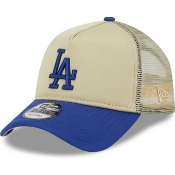 Beige och blå 9FORTY A Frame All Day Trucker-keps från Los Angeles Dodgers MLB av New Era