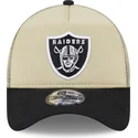 las-vegas-raiders-nfl-new-era-beige-och-svart-9forty-a-frame-all-day-truckerkeps