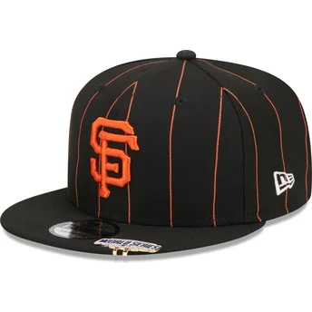 Svart platt snapback-keps 9FIFTY Pinstripe Visor Clip från San Francisco Giants MLB av New Era