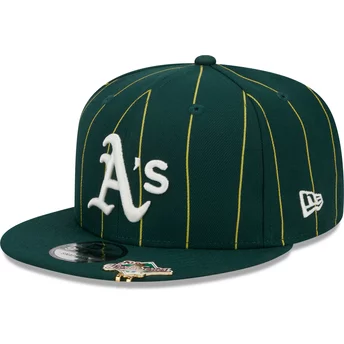 Grön platt snapback 9FIFTY Pinstripe Visor Clip från Oakland Athletics MLB av New Era
