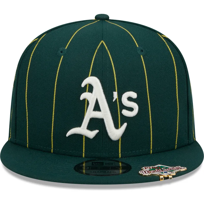 gron-platt-snapback-keps-9fifty-pinstripe-visor-clip-fran-oakland-athletics-mlb-av-new-era