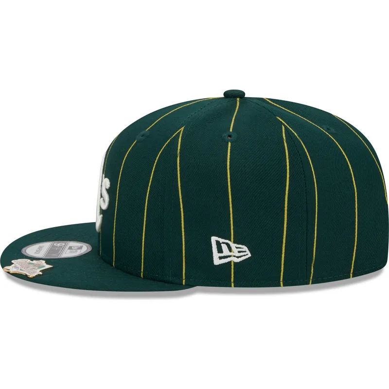 gron-platt-snapback-keps-9fifty-pinstripe-visor-clip-fran-oakland-athletics-mlb-av-new-era