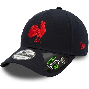 justerbar-marinbla-bojd-keps-med-rod-logotyp-9forty-repreve-team-colour-fran-french-rugby-federation-ffr-av-new-era