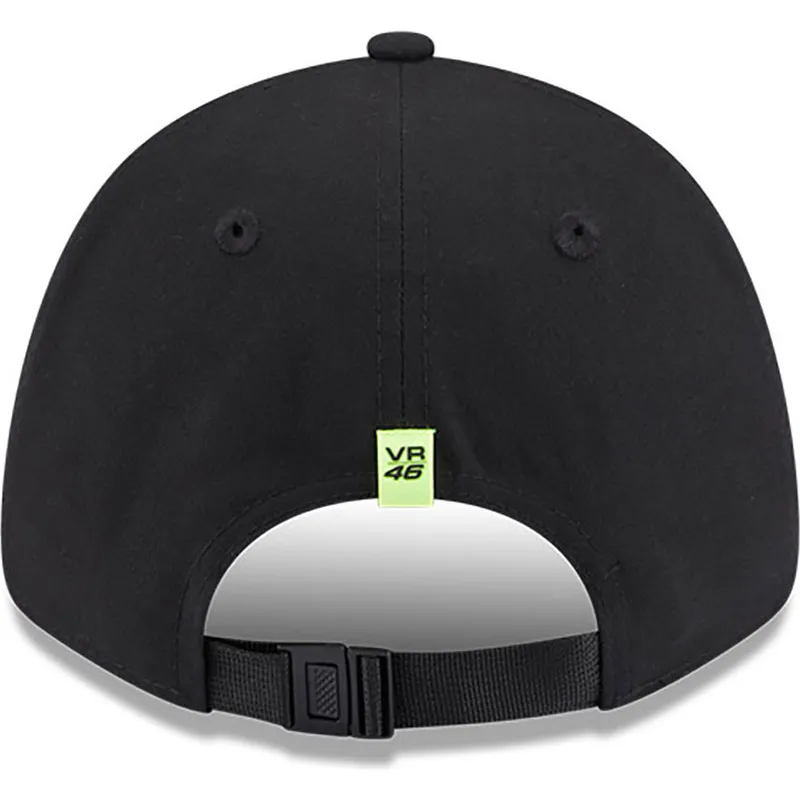 svart-justerbar-kurvad-keps-9forty-reflective-visor-valentino-rossi-vr46-motogp-fran-new-era