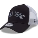 keps-trucker-marinbla-a-frame-team-script-new-york-yankees-mlb-fran-new-era