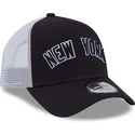 keps-trucker-marinbla-a-frame-team-script-new-york-yankees-mlb-fran-new-era