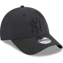 new-era-new-york-yankees-mlb-9forty-multi-texture-justerbar-svart-kurvkeps-med-svart-logotyp