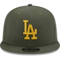 gron-platt-snapback-keps-med-gul-logotyp-9fifty-side-patch-los-angeles-dodgers-mlb-fran-new-era
