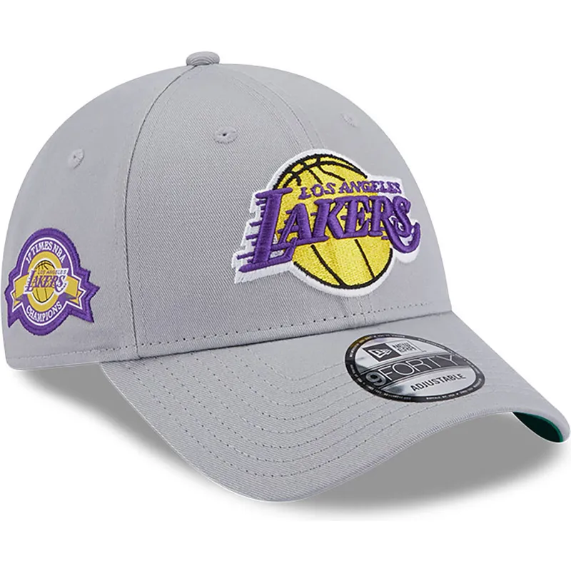gra-justerbar-kurvad-keps-9forty-team-side-patch-fran-los-angeles-lakers-nba-av-new-era