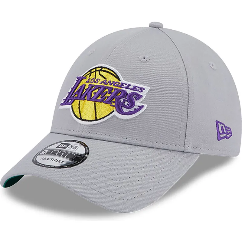gra-justerbar-kurvad-keps-9forty-team-side-patch-fran-los-angeles-lakers-nba-av-new-era
