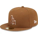 kepsar-plana-brun-justerad-59fifty-team-outline-fran-los-angeles-dodgers-mlb-av-new-era