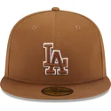 kepsar-plana-brun-justerad-59fifty-team-outline-fran-los-angeles-dodgers-mlb-av-new-era