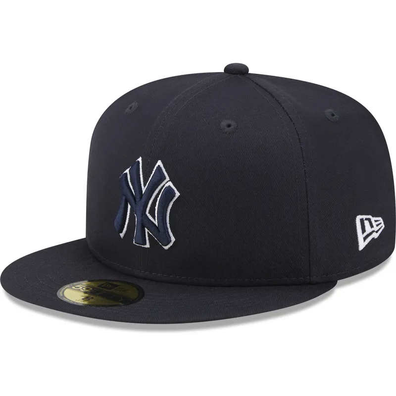 kepsar-plana-marinbla-justerad-59fifty-team-outline-fran-new-york-yankees-mlb-av-new-era