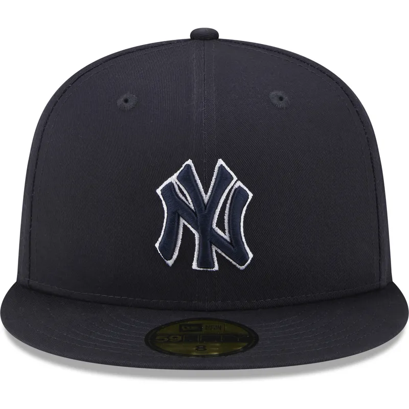 kepsar-plana-marinbla-justerad-59fifty-team-outline-fran-new-york-yankees-mlb-av-new-era